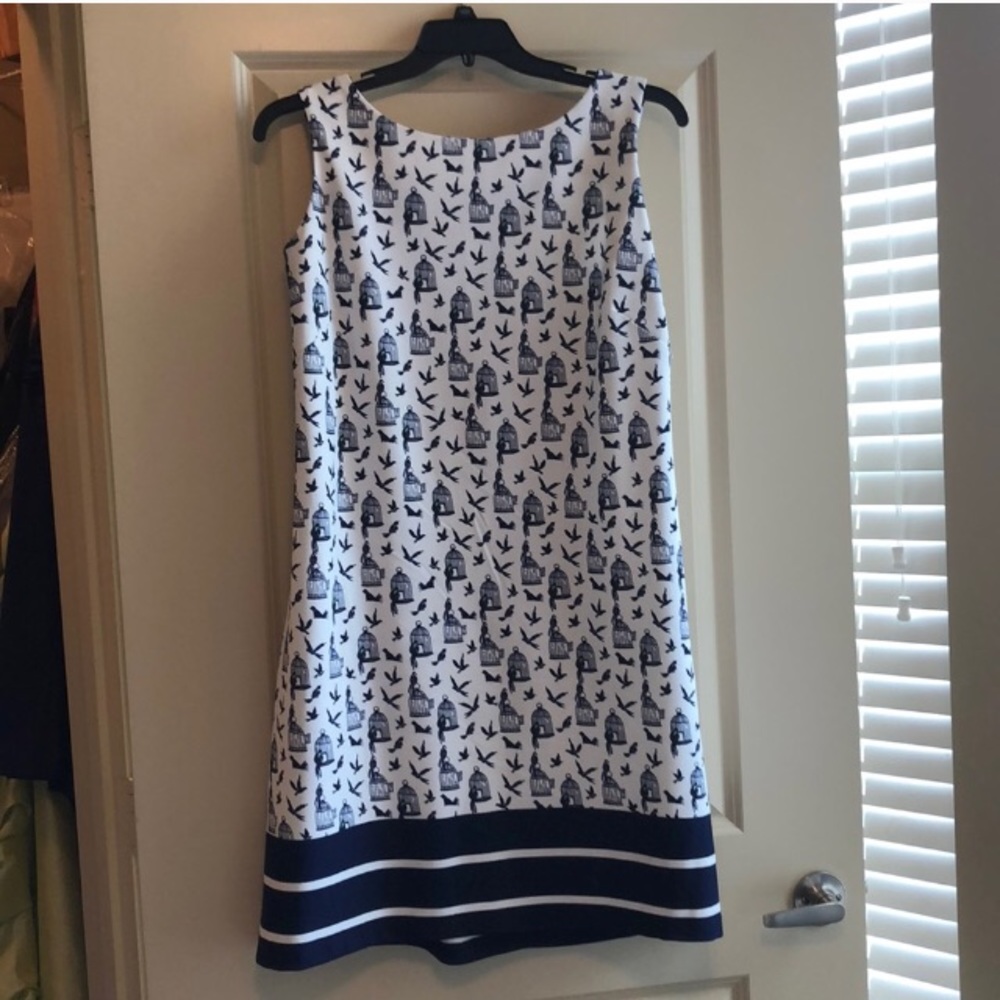 Navy Striped Birdcage Dress